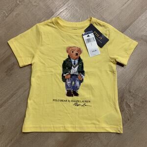 NWT Polo Ralph Lauren Polo Bear Classic T-Shirt Yellow Boys Kids 3 3T Preppy